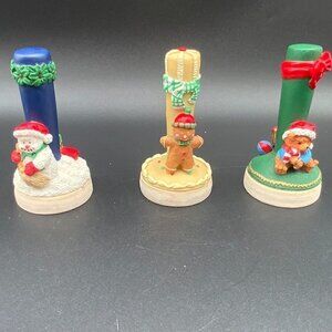 Set of 3 NEW Holiday Cookie Stamps Bear Gingerbread Man Snowman